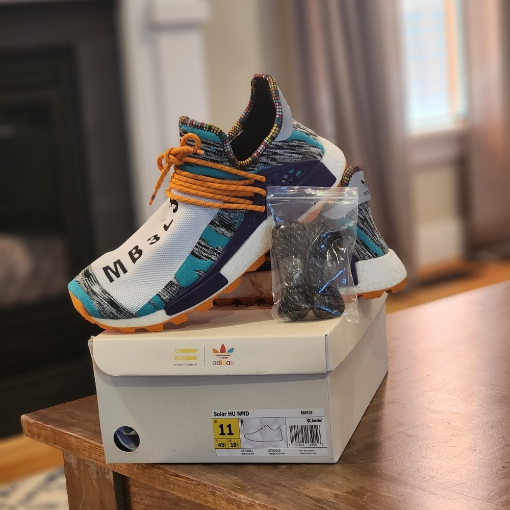 Authentic Adidas Men's Pharrell x NMD Human Race Trail 'Solar Pack' Sneakers